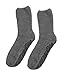 Non Skid/Slip Socks - Hospital Socks - Slipper Socks for Women and Men - Grey (One Size)