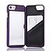 W7ETBEN Case for iPhone SE 3/2, Shockproof Hidden Mirror Wallet Cover with Card Holder Case for iPhone 8/7 - Purple
