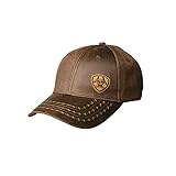 ARIAT Men's Oilskin Corner Logo Cap, Brown, One Size