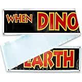 Jurassic Park Banner Sign Replica Prop - Jurassic Park / World Movie Fan Props -Toys - Games - Shirts. 3 Sizes: 10 Ft , 20 Ft or 30 Ft :“WHEN Dinosaurs RULED THE EARTH”