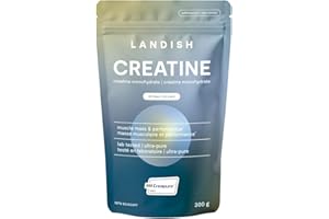 Landish Creatine Monohydrate Powder – Creapure®, German-Made Micronized Creatine – Canadian Brand – Increases Muscle Mass & I