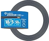 Southwire 49275142 50' 18/5 Multi-Conductor Sprinkler Wire for Outdoor use, Black