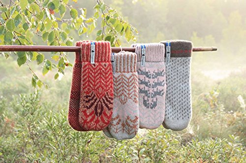 Öjbro Swedish made 100% Merino Wool Soft Thick & Extremely Warm Mittens (Medium, Fager Ingvor)