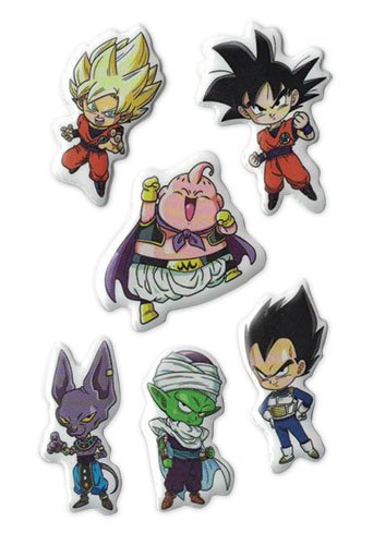 Dragon Ball Super: Goku, Vegeta, Majin Buu, Beerus, Piccolo Group Puffy Sticker