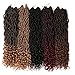 6 Packs Faux Locs Crochet Hair 20 Inch Wavy Curly Goddess Locs Crochet Hair Braiding Hair with Curly Ends Pre Looped Goddess Faux Locs crochet hair for Black Women Soft Locs Hair Extension(1B)