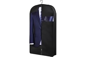 43" Garment Bags for Hanging Clothes,Garment Bags for Travel,Transparent Window,Card Bag,Metal Zipper, Dustproof and Moisture