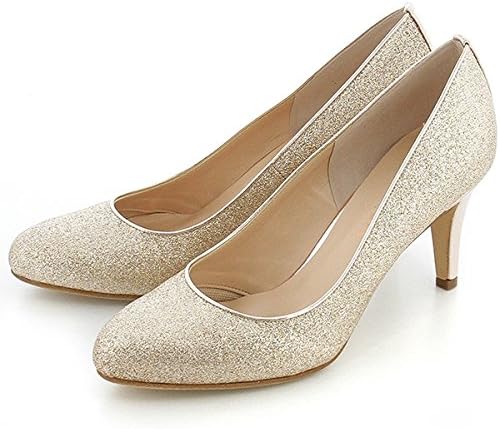 Amazon バニティービューティー Vanitybeauty 結婚式 パーティー メタリックプレーンパンプス プラチナ 23 Vanity Beauty バニティービューティー パンプス