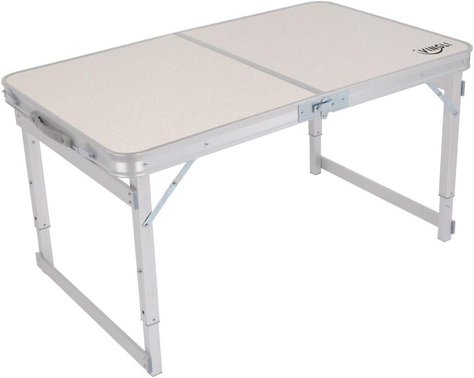 VINGLI 3FT Aluminum Folding Table,35.4''L x 23.6''W for Picnic Camping Party BBQ, Portable Utility Outdoor Tables with Carrying Handle: Kitchen & Dining
