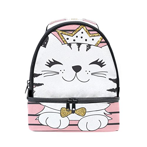 U LIFE Cute My Princess Birthday Cat Insulated Kids Lunch Bag Bags Box Tote for Girls Boys