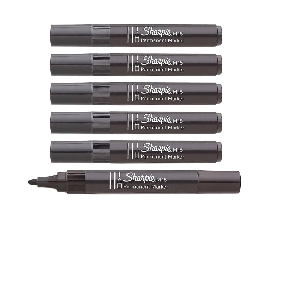 Sharpie Permanent marker M15 black marker - S0192584 - Pack of 6