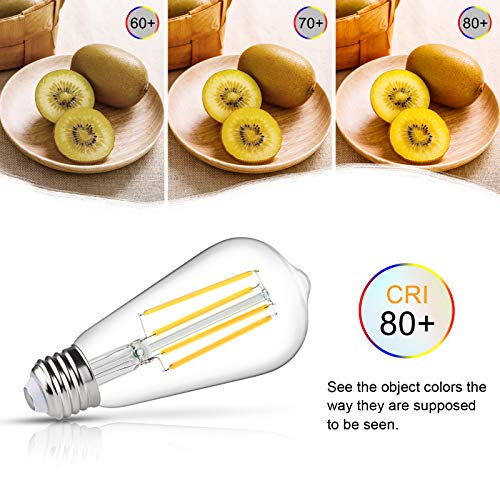 LANGREE Vintage Edison Led Bulb, Dimmable ST58 LED Light Bulbs