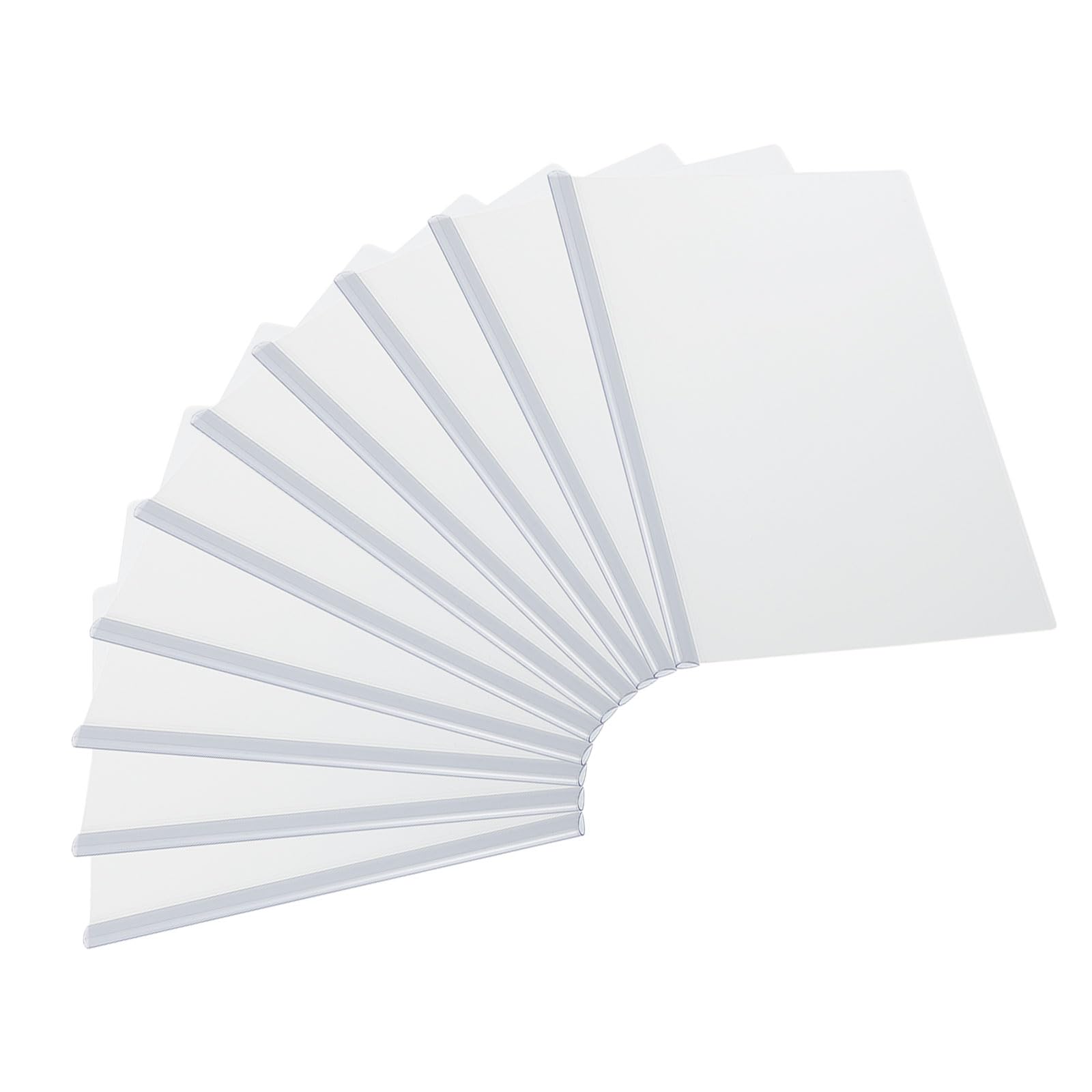 PATIKIL Clear Report Covers with Sliding Bars, 10 Pcs 8 mm Slide-Grip Resume Cover 50 Sheets Capacity, A4 Presentation Folders for File, Resume, White