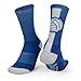 ChalkTalkSPORTS Athletic Half Cushioned Crew Socks | Mid Calf | Volleyball | Royal Blue/White, One Size