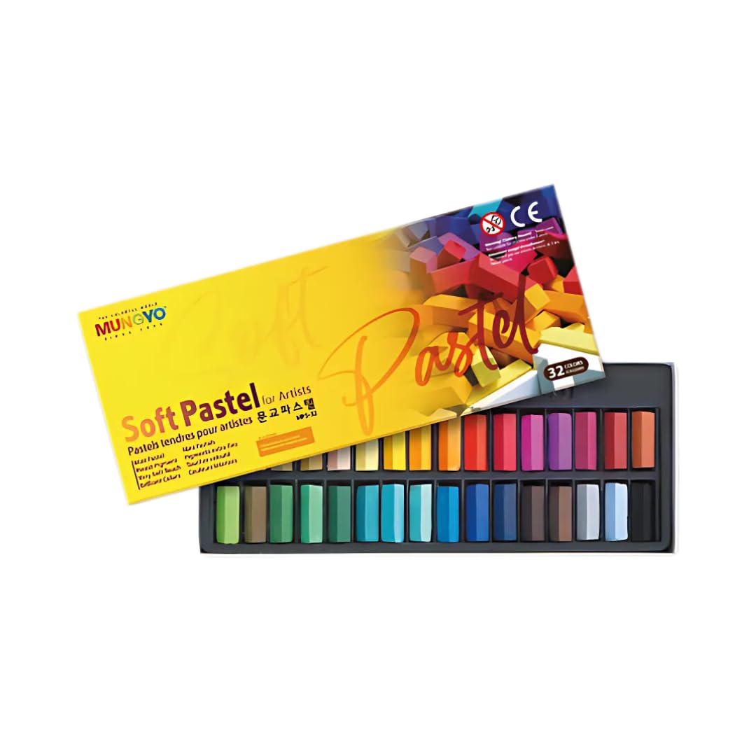 Mungyo Gallery Soft Pastels Cardboard Box Set of 32 Half Sticks - Assorted Colours