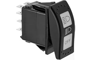 MDEOOSKY 710004492 Headlight Switch, Replacement for Can-Am Maverick X3 Defender Maverick Trail and Sport, On/Off Switch Blue LED Light 8 Pin 20A, for Cars Caravans Yachts Buses