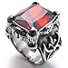 KONOV Jewelry Stainless Steel Red Crystal Dragon Claw Men's Ring, Size 13