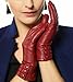 Warmen Women's Touchscreen Texting Driving Winter Warm Nappa Leather Gloves - 7.5 (US Standard size) - Burgundy (Touchscreen Function/cashmere Lining)