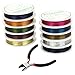 Md trade 10 Rolls 10 Colors Jewelry Beading Wire 0.4MM Uncoated Copper Wire with Cutting Pliers for Crafts Beading Jewelry Making and Repair
