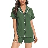 IZZY + TOBY Women's Pajama Sets Button Down Short Sleeve Sleepwear Soft PJS Set Lightweight Lounge S-XXL