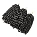 3 Packs Spring Twist Crochet Braiding Hair Natural Black Color Bomb Twist Synthetic Hair Crochet Braids Fluffy Passion Twist Crochet Hair (1B#)