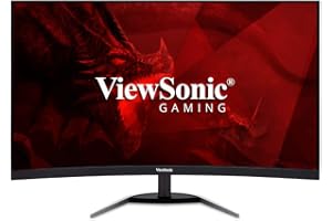 ViewSonic VX3268-PC-MHD 32 Inch 1080p Curved 165Hz 1ms Gaming Monitor with FreeSync Premium Eye Care HDMI and Display Port