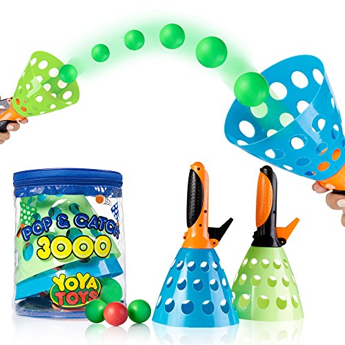 YoYa Toys Pop & Catch Launcher Basket With 3 Balls | For Girls, Boys, Adults, Indoors & Outdoors | Promote Fine Motor Skills, Improve Kinesthetic Learning & Hand To Eye Coordination | In A Carry Bag
