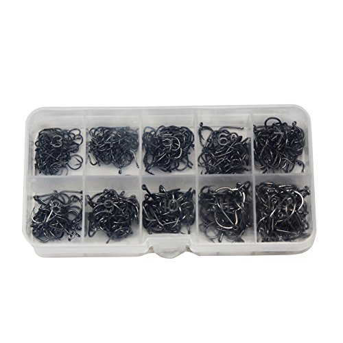 Thekuai Fishing Hooks High Carbon Steel different Size Saltwater Freshwater Fishing Hooks (500 PCS )