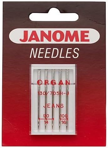 Janome Denim Needles 15X1DE Mixed Size 90 and 100 (5 Pack)