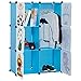 LANGRIA 6 Cube Organizer Cubby Shelving Plastic Storage Cubes Drawer Unit, DIY Modular Bookcase Closet System Cabinet with Translucent Design for Clothes, Shoes, Toys (Blue)