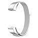 Simpeak Replacement Women Men Stainless Steel Milanese Loop Band Strap Compatible for Fitbit Alta/Fit bit Alta HR, Silver