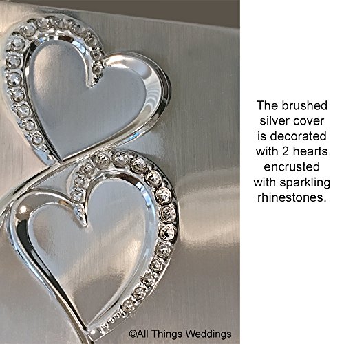 Personalized and Engraved Wedding Accessories Silver-Plated Guest Book, Sparkling Love