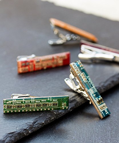 Green Circuit Board Tie Clip, unique gift for him
