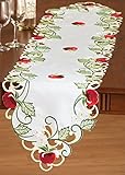 Embroidered Apple Orchard Table Topper Linens, Runner