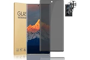 AFSKU [1+2 Pack] Galaxy S23 Ultra 5G Privacy Screen Protector with Camera Lens Protector, 9H Hardness Tempered Glass/Anti Spy/3D Bending/Scratch Resistant/Bubble-Free For Samsung Galaxy S23 Ultra 6.8 Inch