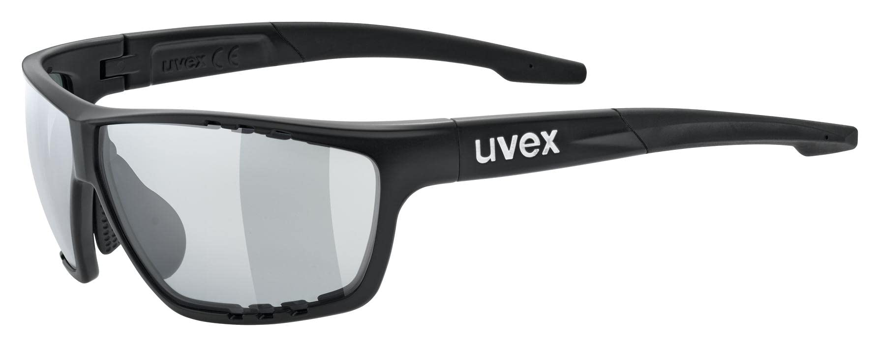 uvex Sportstyle 706 V - Sports Sunglasses for Men and Women - Self-Tinting Lenses - Anti-Fog Technology - Black Matt/Smoke - One Size
