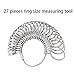 Ring Sizer Measuring Tool - Metal Ring Gauges Finger Sizer Measuring, Jewelry Making Tool, Size 1-13 with Half Size, 27 Pcs