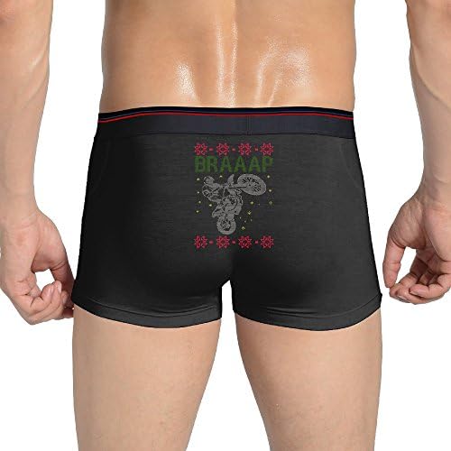 Naci Men Soft Underpants Motocross Braaap Christmas Briefs Underwear 3X Black
