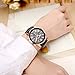 Top Plaza Fashion Women's Analog Watch, PU Leather Band Rose Gold Tone, Black+White, Pack of Two