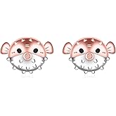 Puffer Fish Stud Earrings for Women - Silver Pufferfish Earrings Cute Fish Stud Earrings Hypoallergenic Jewelry Birthday Gifts