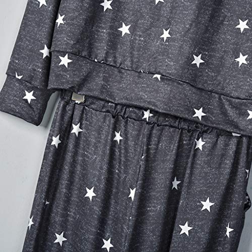 2Piece Women Tracksuit Sweatsuit,Long Sleeve Pull-Over Polka Dot Sweatshirt Pants Sets,Soft Sport Fashion Style for Ladies - Thumbnail 5