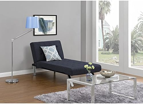 Indoor Chaise Lounge - Convertible Modern Living Room Bedroom Spaces Chair Furniture Home Free eBook (Navy)