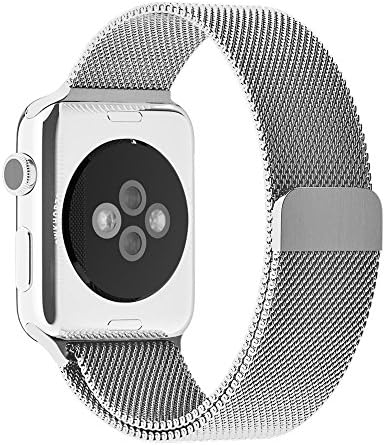 For Apple Watch Band 42mm, mocobe Milanese Loop Stainless Steel Strap with Secure Magnet Closure Clasp Replacement iWatch Wrist Band for Apple Watch Series 3 2 1 Sport Edition Nike+ (42 mm, Silver)