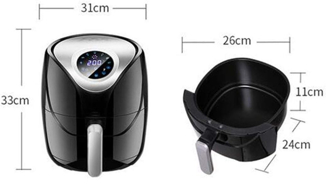 review Electric Grill — Digital Air Fryer 1500W Oil-Free 5.5L Large Capacity Electric Fryer Smart Oven, 30 Minute Timer / 90-200 ° C Adjustable LCD Display (Color : Black)