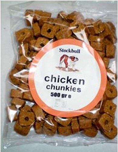 STOCKBULL CHICKEN CHUNKIES 500G PER PACK. TRAINING – DOG TREAT – PILL POCKET - 1 OR 3 PACKS (3 PACKS)