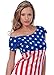 VBRANDED Women's Drop Shoulder Top Tee American Flag Inspired Blouse