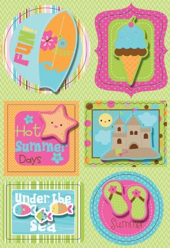 Imaginisce - Makin' Waves Collection - Sticker Stacker - 3 Dimensional Stickers with Glossy Accents - Wet 'n Wild