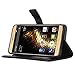 JUSUN BLU VIVO 5 Case, BLU VIVO 5 Wallet Case, Customized Leather Folio Stand Protective Wallet Case Cover for BLU VIVO 5 (Black)