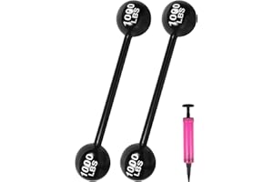 EVERMARKET 2 PCS Giant Inflatable Dumbbell Barbell,Funny Carnival Circus Birthday/Halloween Party Decorations Fake Weights Cosplay Props Party Supplies,Blow Up Strongman Costume Photo Booth Props Accessory