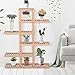 HOMCOM Bamboo Wood Plant Stand Slat Shelf Flower Pots Holder Bathroom Display Rack Utility Storage Shelving Unit Slattedthumb 2