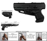 Best Quality Rogue River Tactical Black Pakkawood 1911 Gun Pistol Spring Assisted Opening Folding Pocket Knife with Belt Holster 440 Stainless Steel Blade Great Gift for Gun Lovers